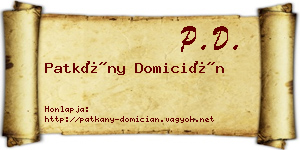 Patkány Domicián névjegykártya